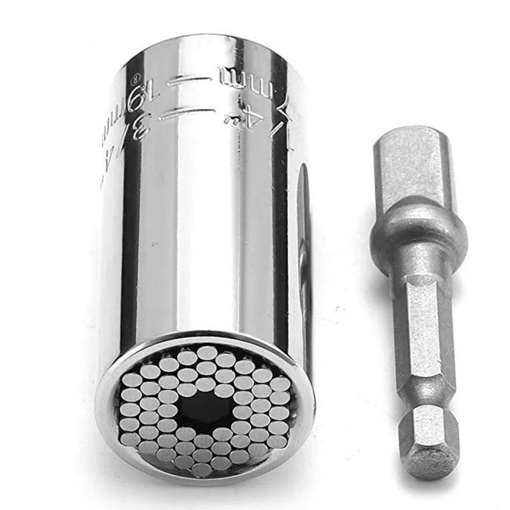 2X Kit Chave Soquete Universal E Adaptador Gator Grip7 A 19