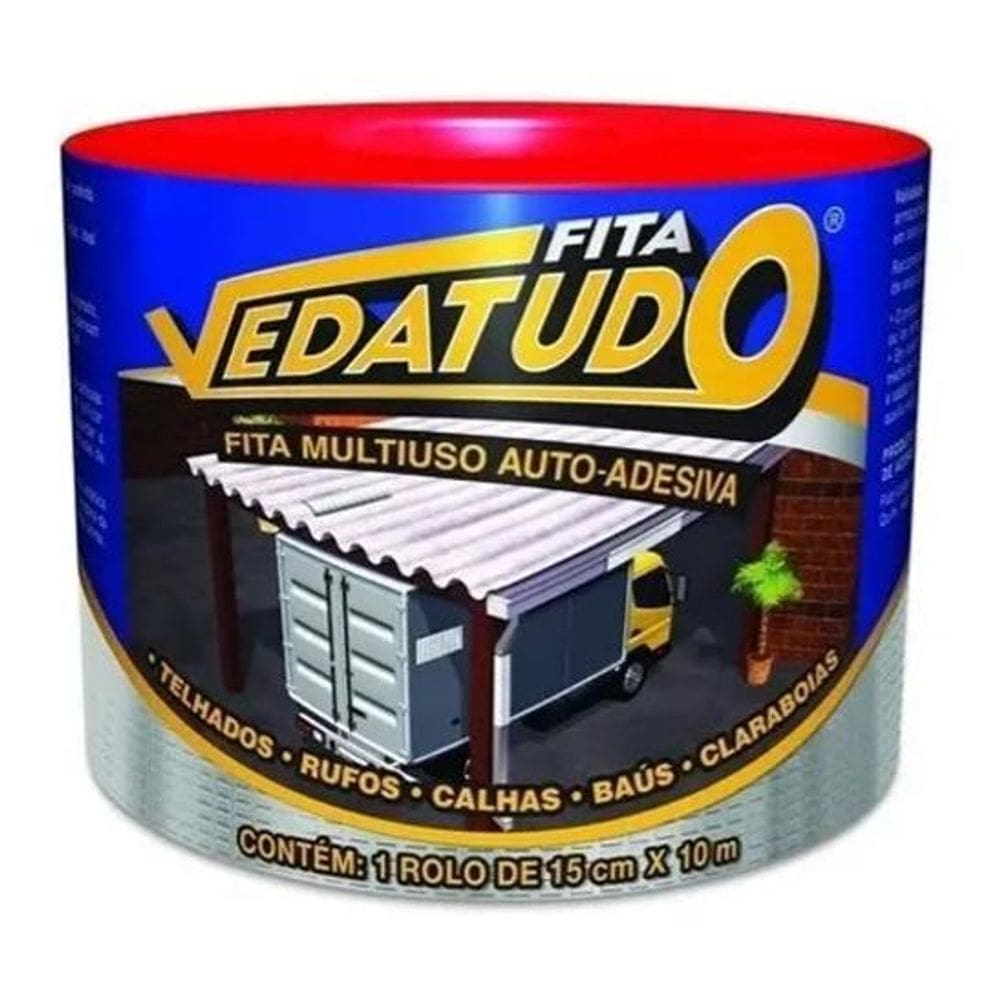 2X Manta Asfaltica Aluminizada Telhado Auto Adesiva - 15Cmx1