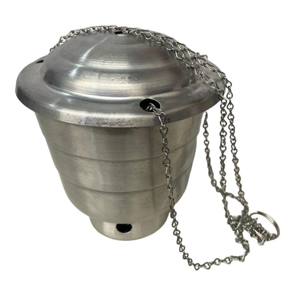 Turíbulo Para Defumação Médio Em Alumínio Com Corrente 15 Cm