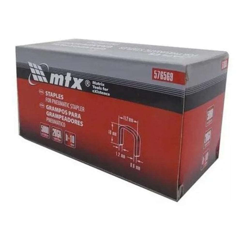 2X Grampos Para Grampeador Pneumático 10Mm 5000 Pçs 576569 M