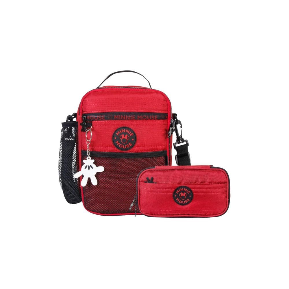 Kit Escolar Lancheira Bag+Estojo Multi Vermelho Minnie Mouse