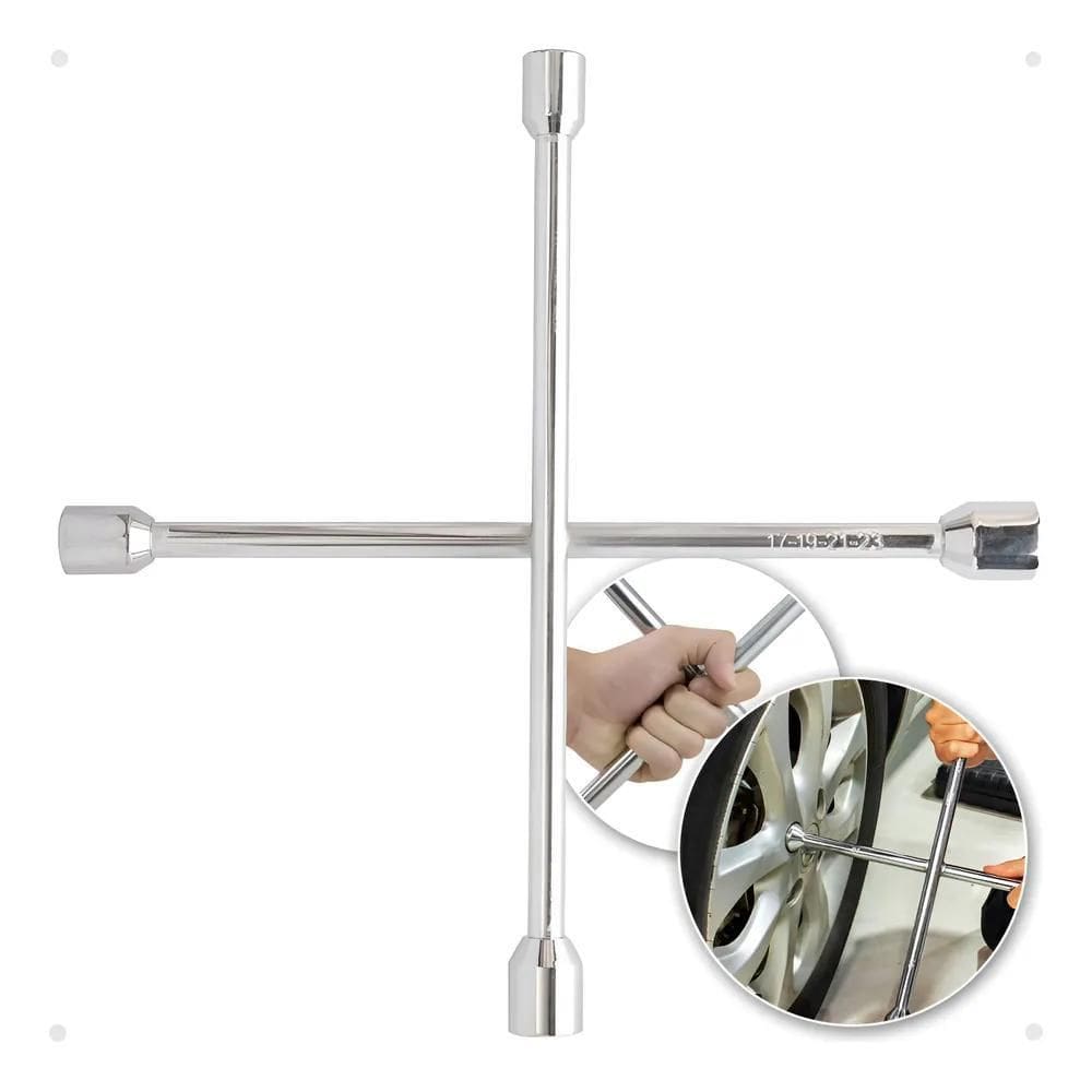 2X Chave De Roda Tipo Cruz 17-19Mm 21-23Mm Profissional 4 Bo