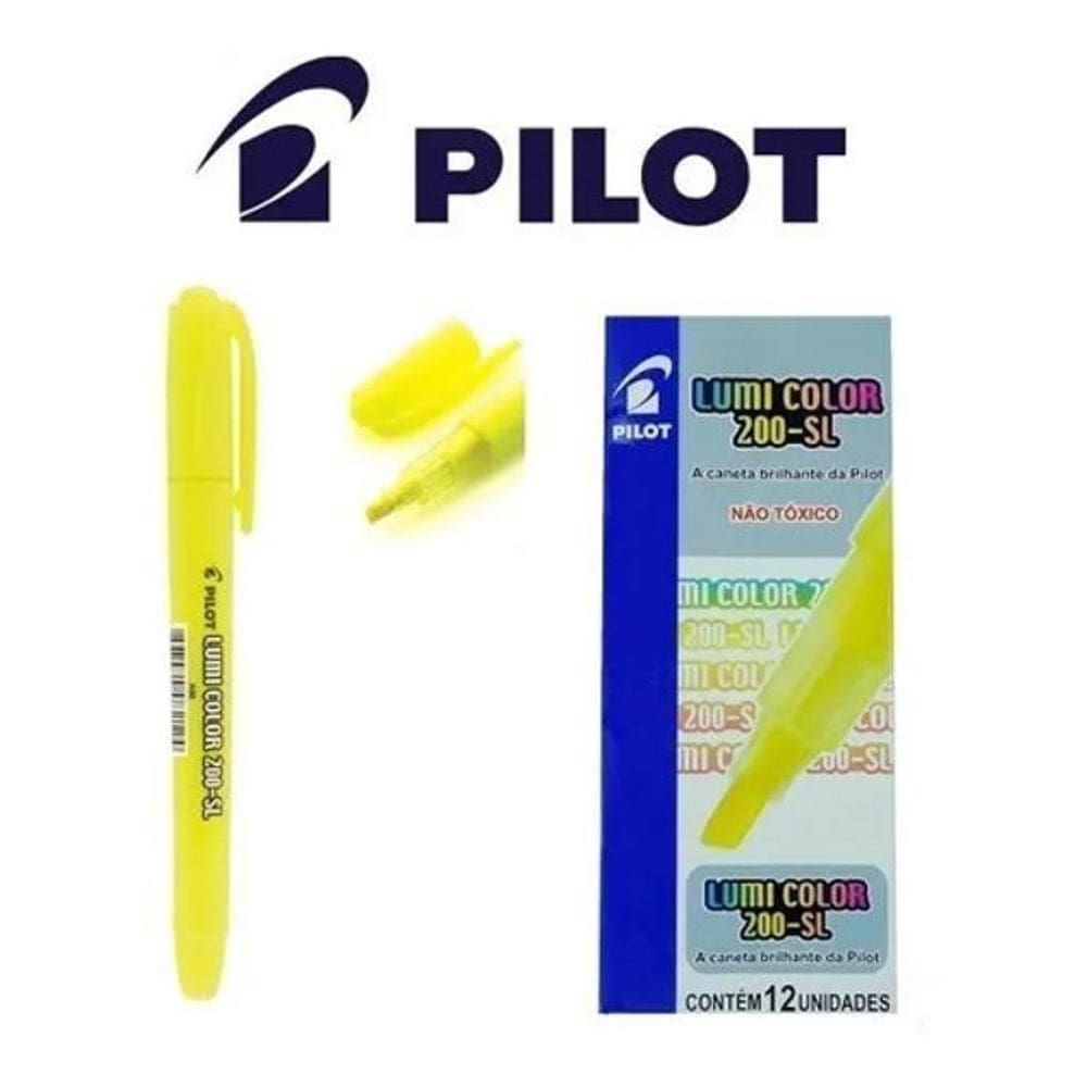Caneta Marca Texto Pilot Lumi Color 12 Un Cor Amarelo