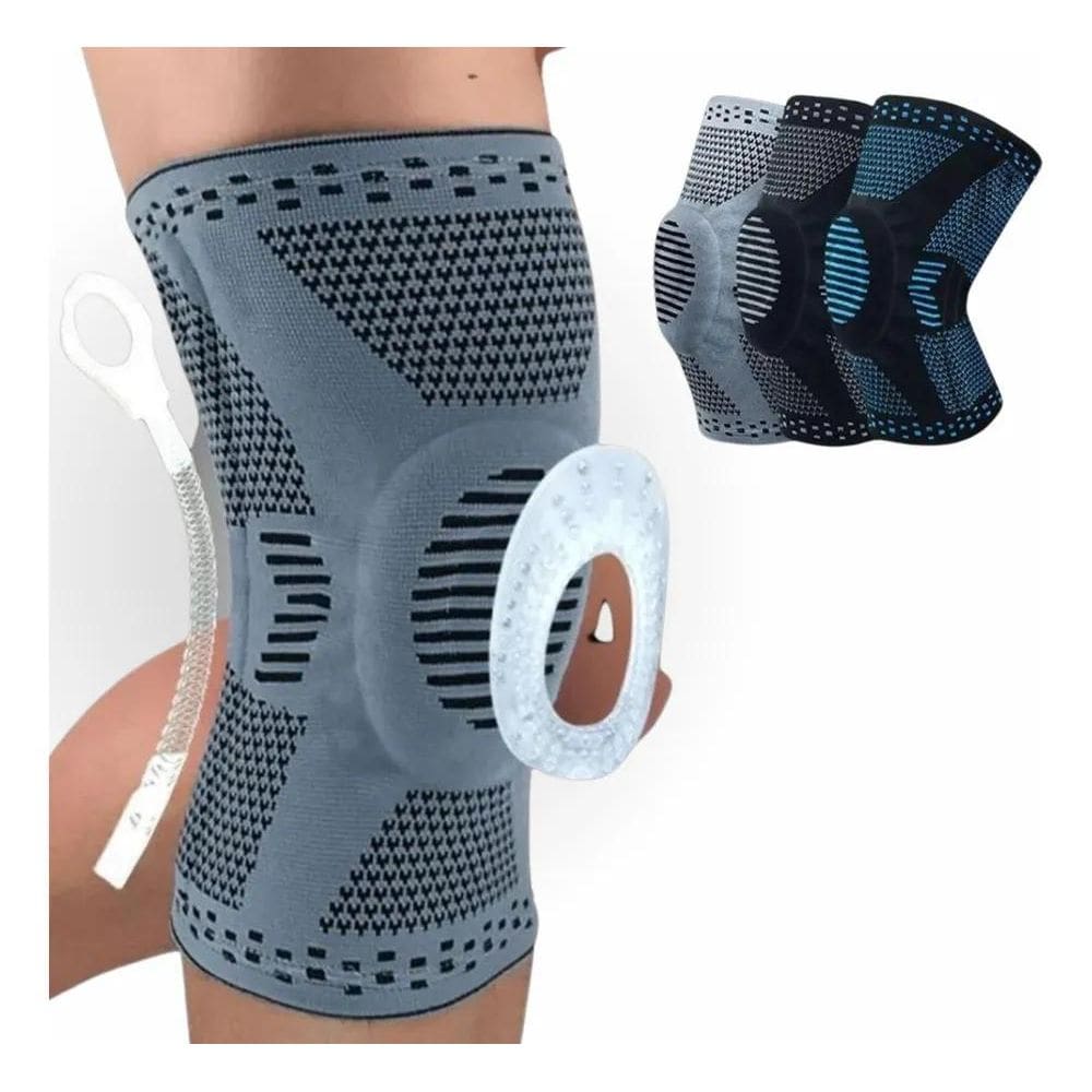 2X Joelheira De Compressão Silicone Cabo De Aço Esportes Pat