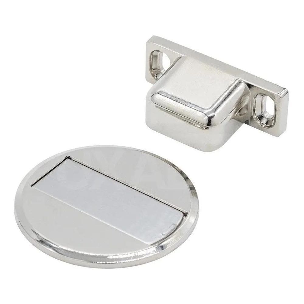 2X Prendedor D Porta Magnético Cromado Fixador Fácil Instala