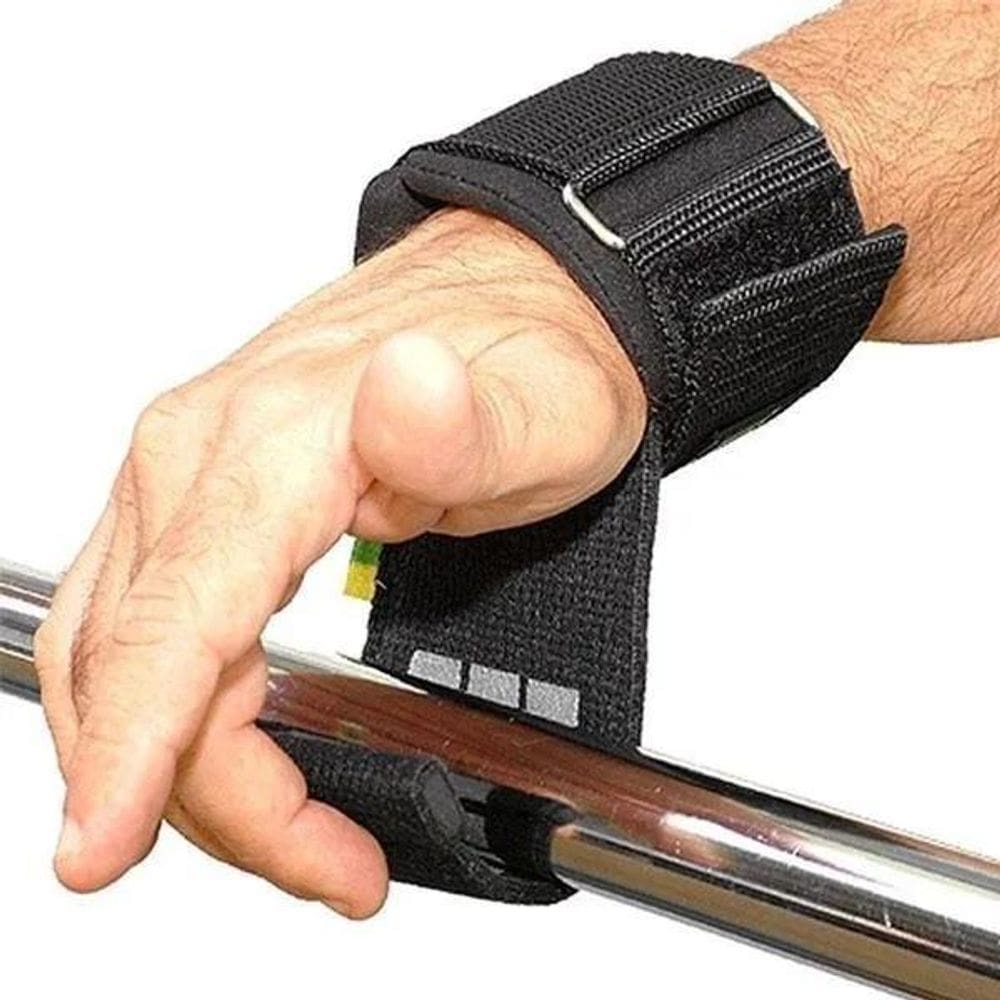 2X Straps Tala Larga Emborrachada Acol Musculação Academia P