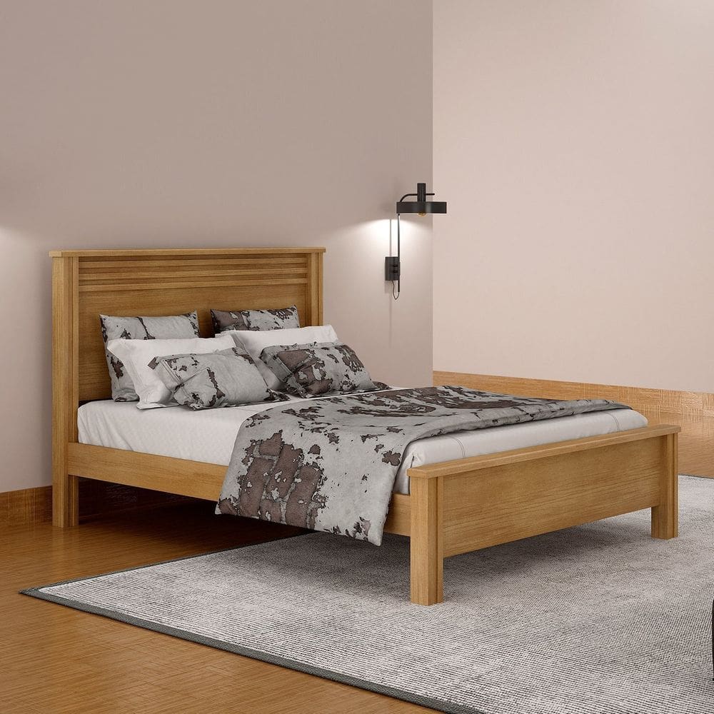 Cama de Casal em Mdf e Mdp 113cm X 151cm Malaga Cumaru