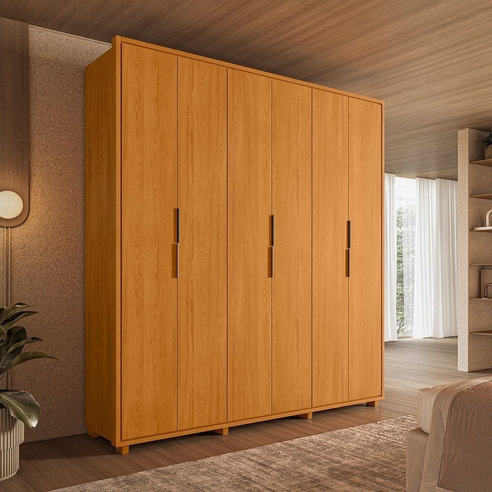 Guarda-roupa 100% Mdf 6 Portas Matisse Domitorios Cinamomo