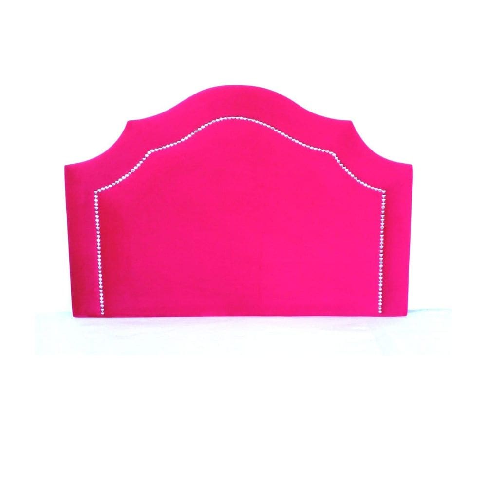 Cabeceira Provençal Luxo Veludo Pink Com Tachas Prata