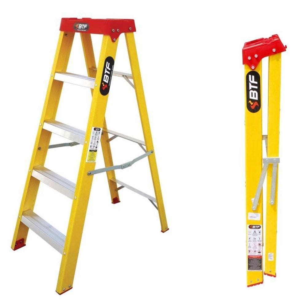 Escada De Fibra Tesoura Prática 4 Degraus Btf Efp5908