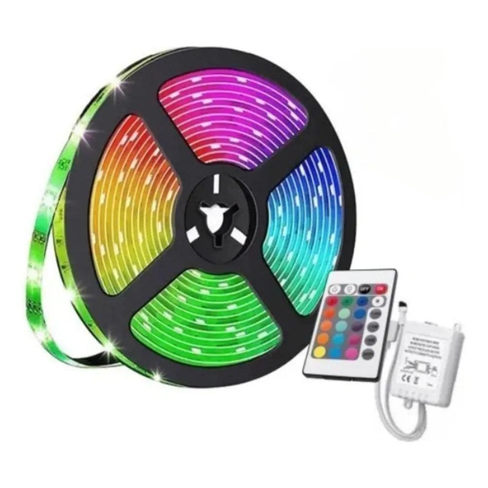 2X Fita Led Rgb 3528 5M 300 Leds À Prova D`Água