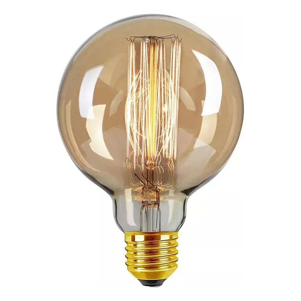 2X Lampada Vintage Retro G80 Filamento De Carbono 40W E27