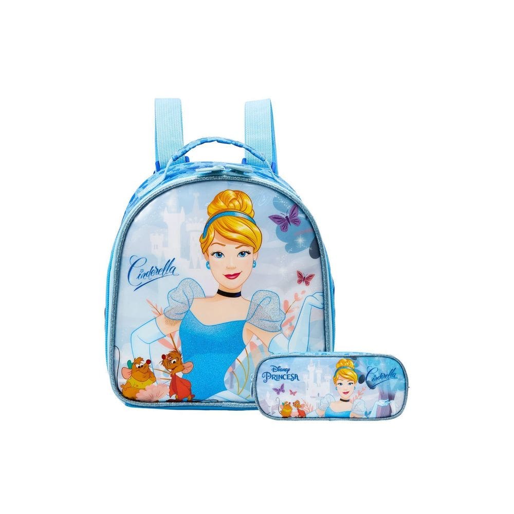 Kit Escolar Lancheira Térmica + Estojo Cinderela