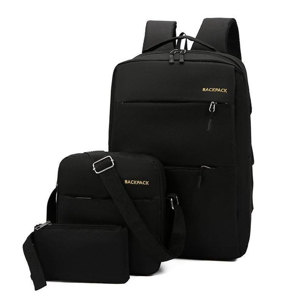 Kit 3 Itens Mochila Bolsa Versátil Notebook Ou Escritório