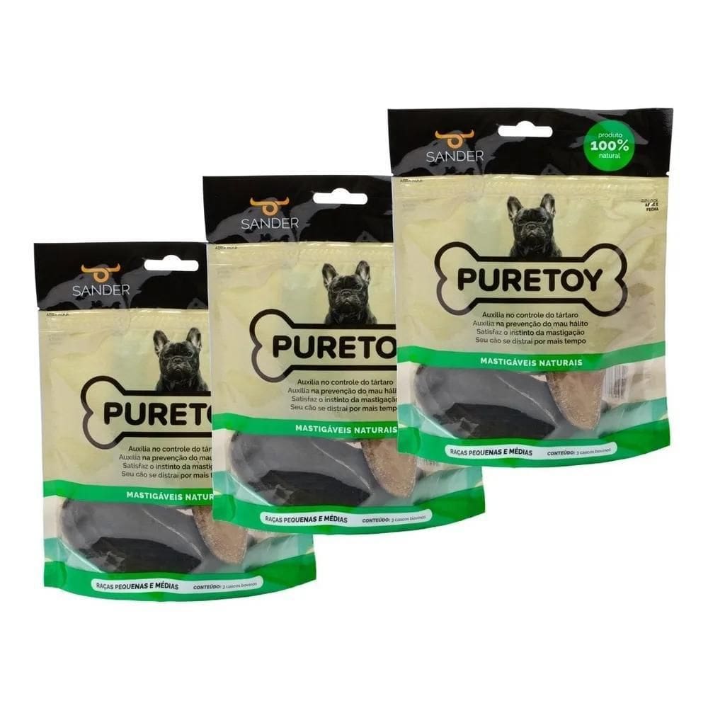 Kit Casco Bovino Puretoy - 3 Pacotes 9 Cascos Cor Natural
