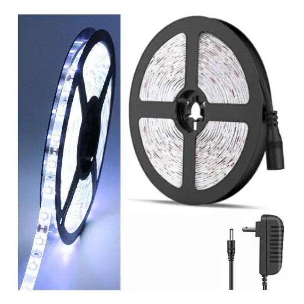 2X Fita Led 3528 Branco Frio 5M 300 Led Prova Dágua + Fonte