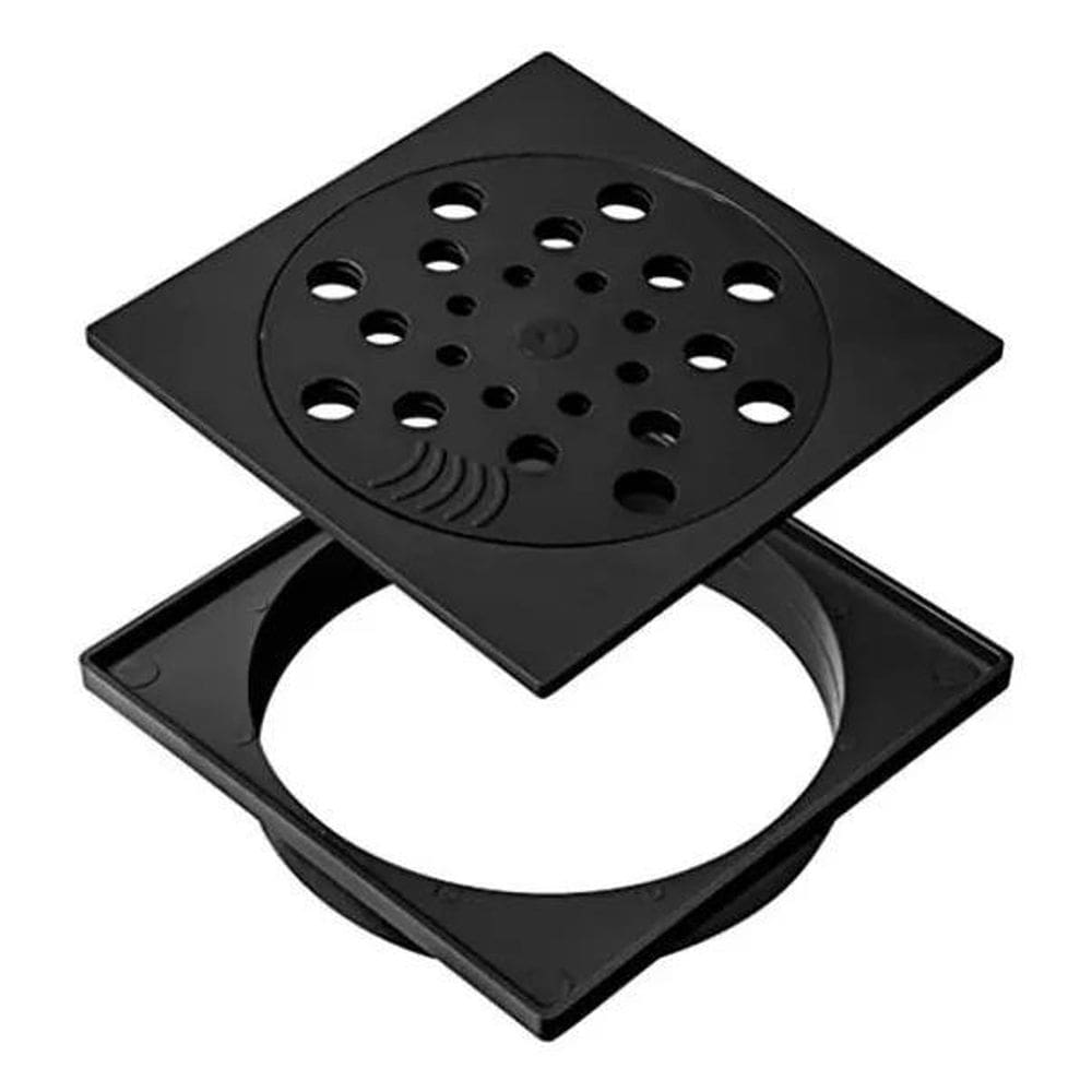 2X Kit Ralo Com Fecho E Porta Grelha 10X10Cm Preto Reforçado
