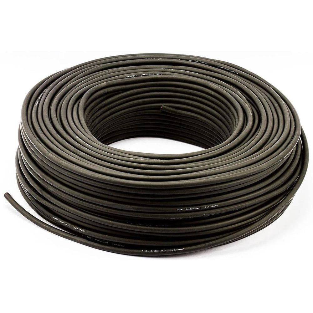 Cabo De Guitarra Blindagem Espiral 0.30 - Preto 50 Metros