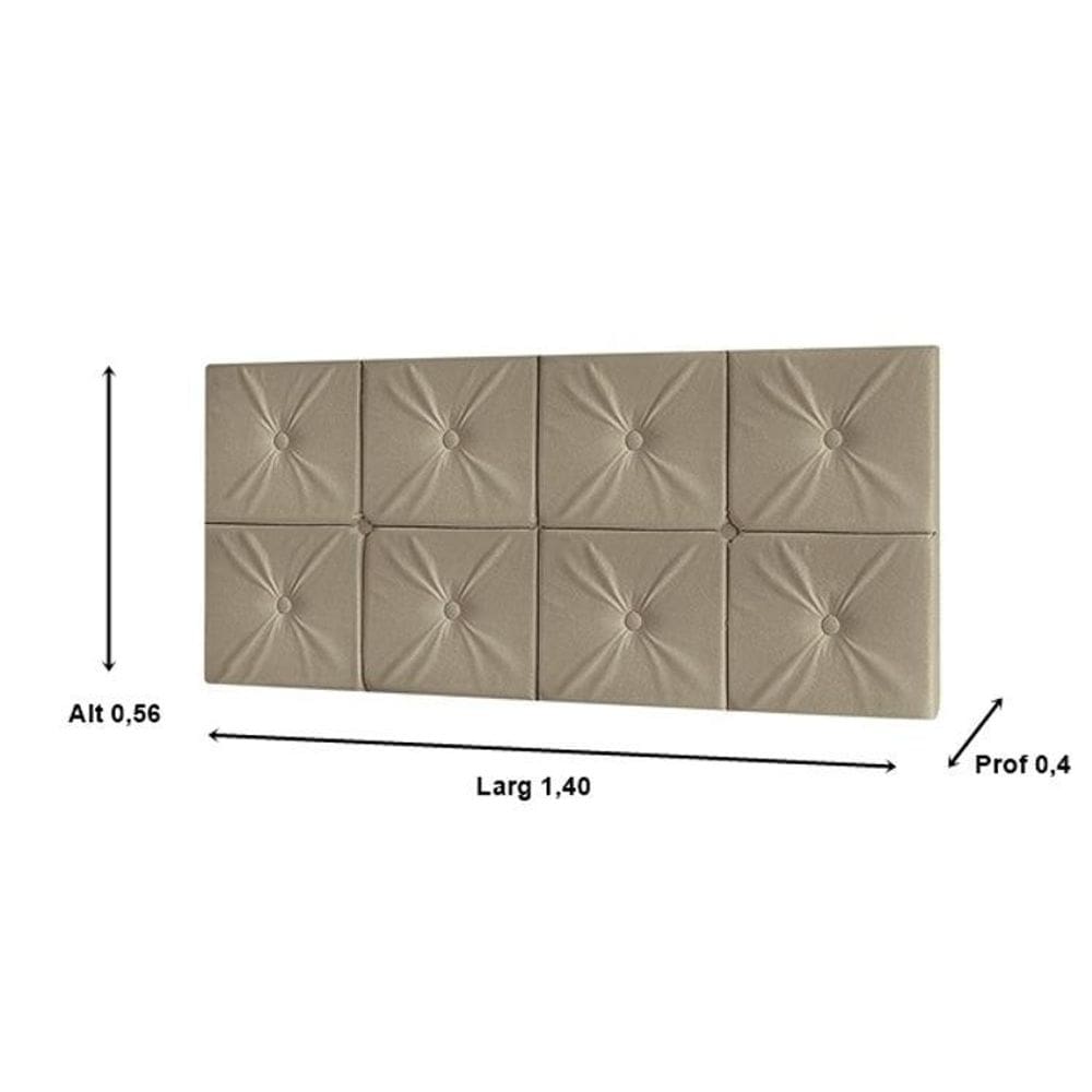 Painel De Cama Casal 1,40 Ferrari Cor Bege