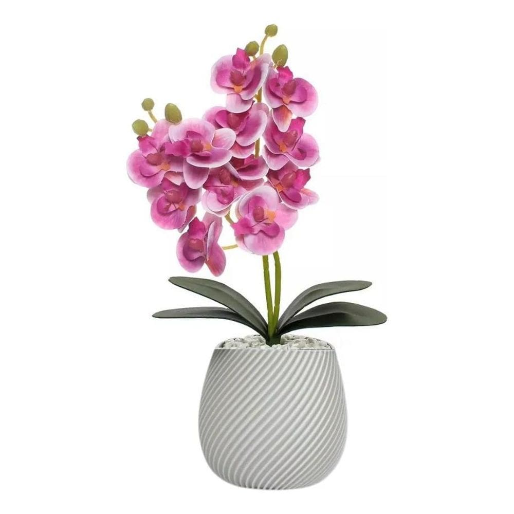 2X Vaso Flores Artificiais Vaso Arranjo Orquideas Decorativa