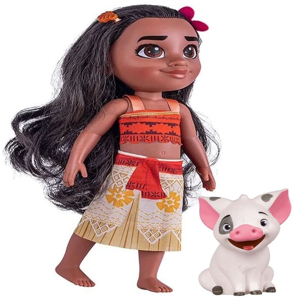 Boneca Moana Com Porquinho Puá Disney 2600 Cotiplás