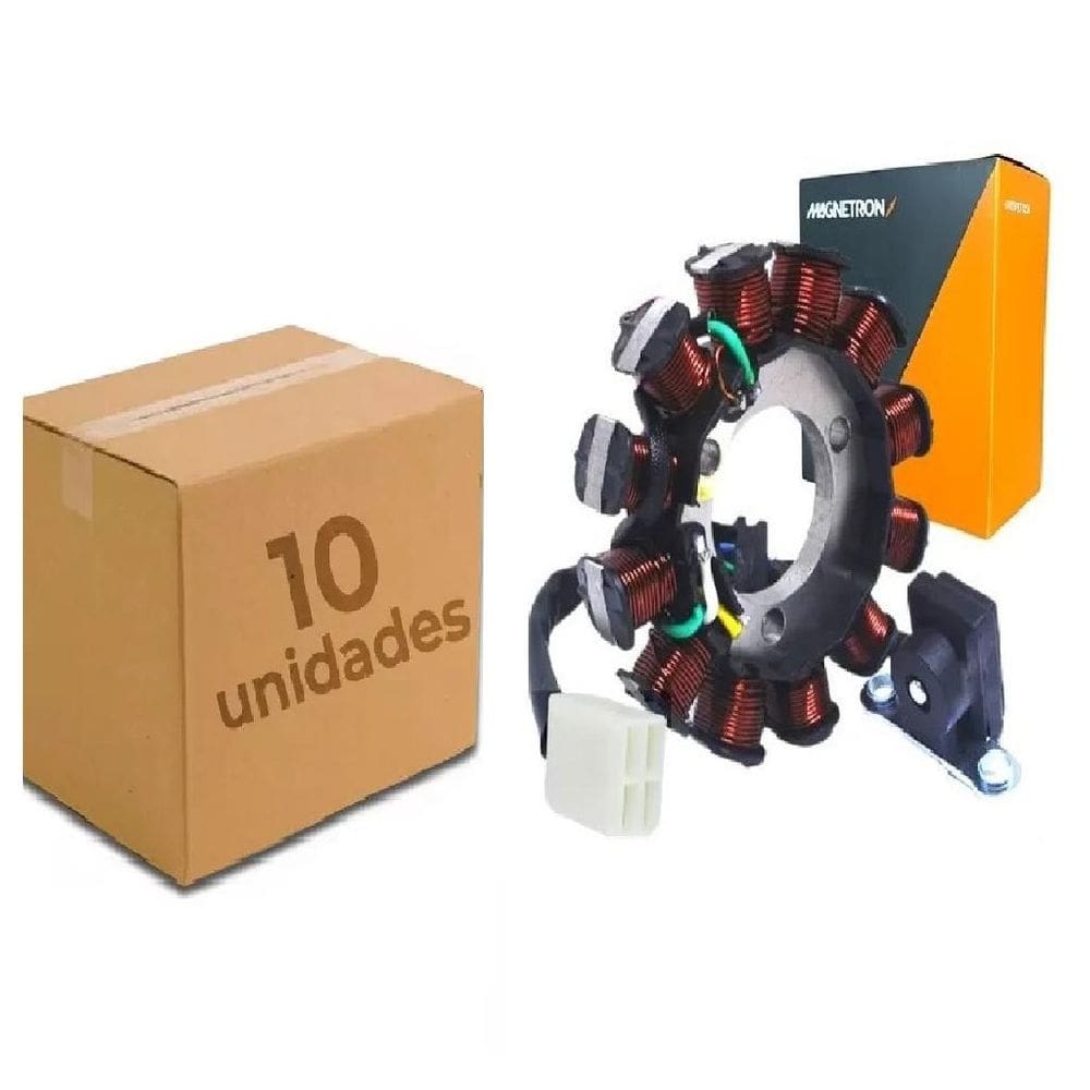 Estator Honda Cg 125 Fan Ks 2009 2010 2011 2012 2013 2014 2015 Magnetron Kit Com 10 Peças