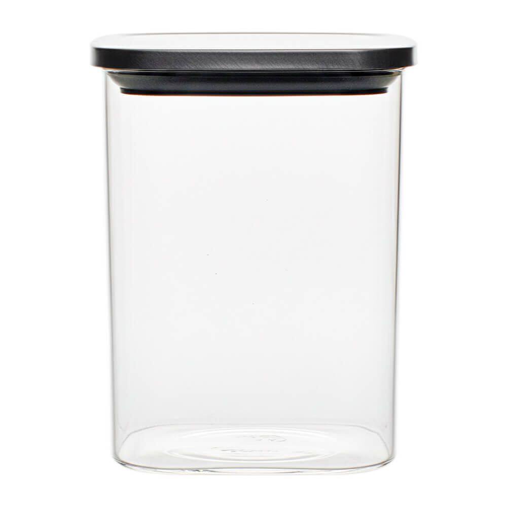 Pote Hermético de Vidro Quadrado Tampa em Inox 1000ml - Vista Home