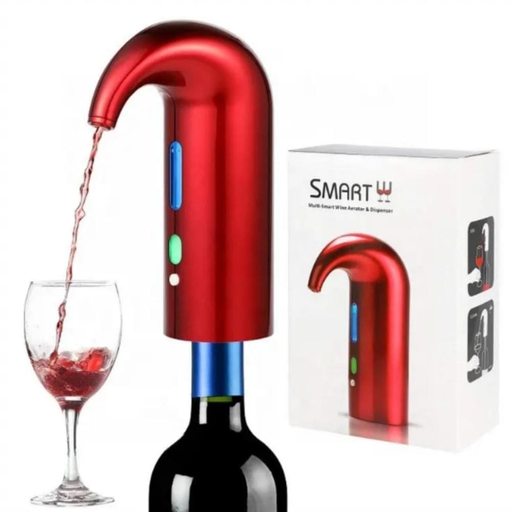Dispenser de Vinho Elétrico Aerador Vermelho
