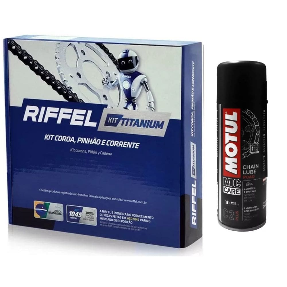 Kit Transmissao Relação Moto Crosser 150 2014 A 2021 Sem Retentor Riffel + Motul C2 200Ml
