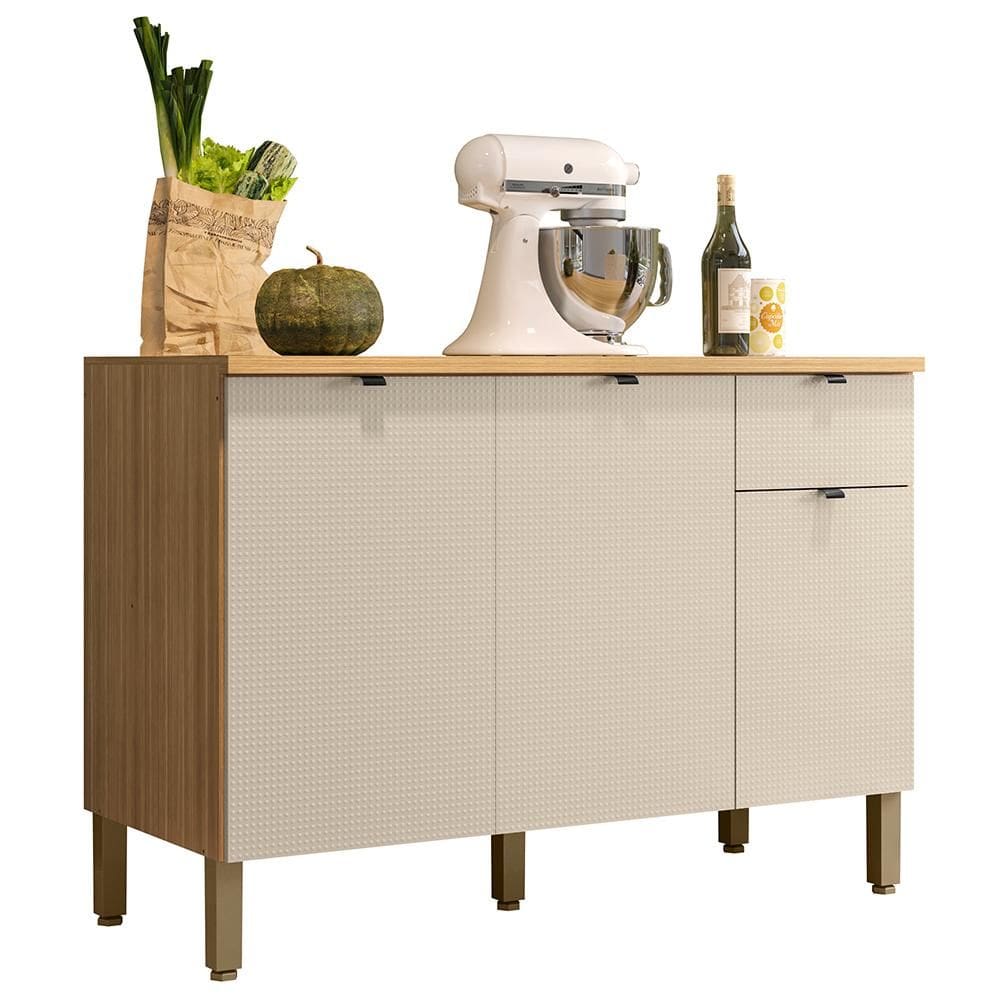 Balcao Com Tampo 120 cm MDF V Plus Freijo Soft KTP