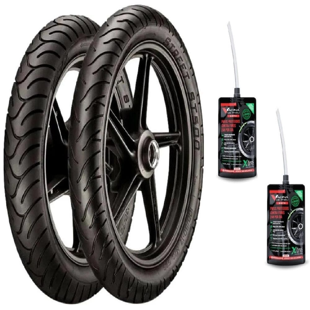 PAR PNEU MOTO 140/70-17 + 110/70-17 ST500 VIPAL USO SEM CAMARA Dafra Next 250 CB 250F Fazer 250 Twister CB 300R MT03