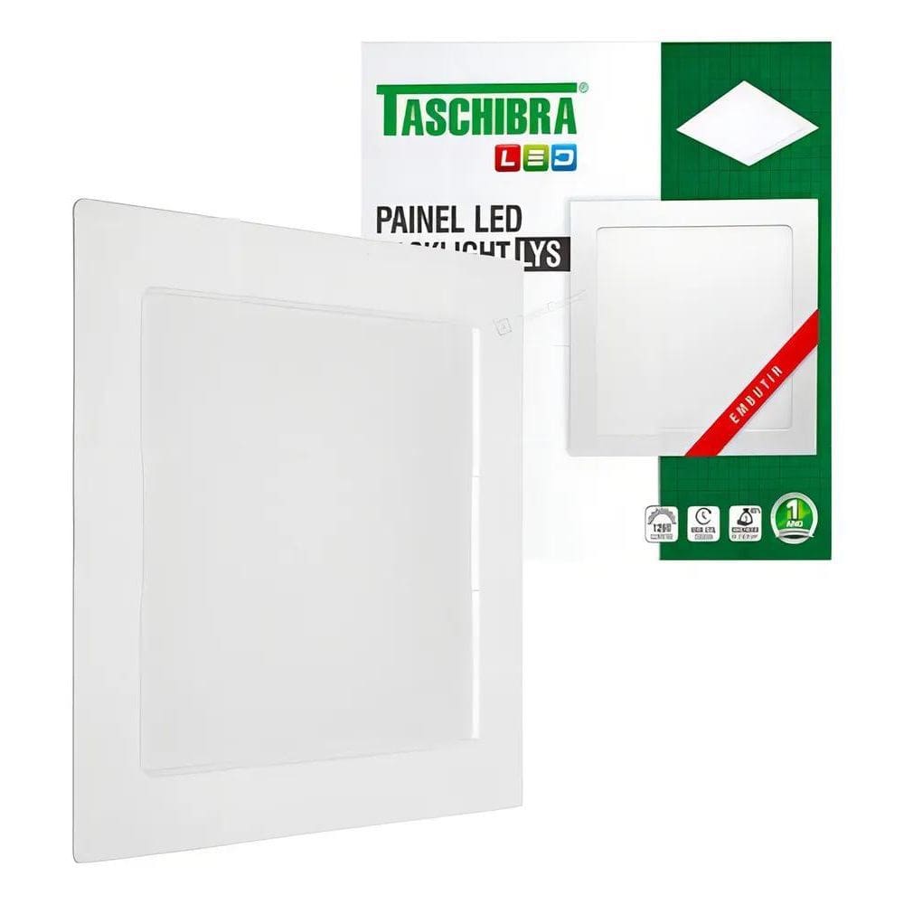 2X Painel Led Taschibra Lys 18W Embutir Quadrado Cor Luz Neu