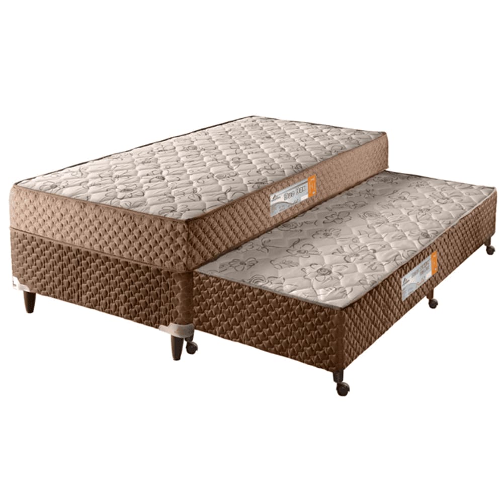 Cama Box Solteiro Duo com Cama Auxiliar D33/D28 Marrom - Rondomóveis