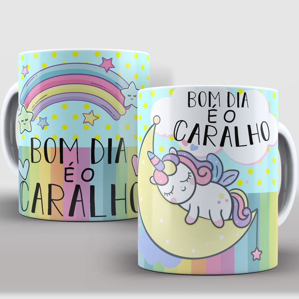Caneca Divertida de Porcelana – Estampa Unicórnio Indelicado