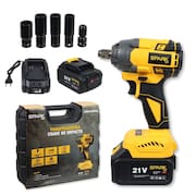 Chave De Impacto Spark Br 2 Baterias Recarregável 21v Brushless Portátil 350Nm 2 velocidades 4 Soquetes 3000Mah Bivolt