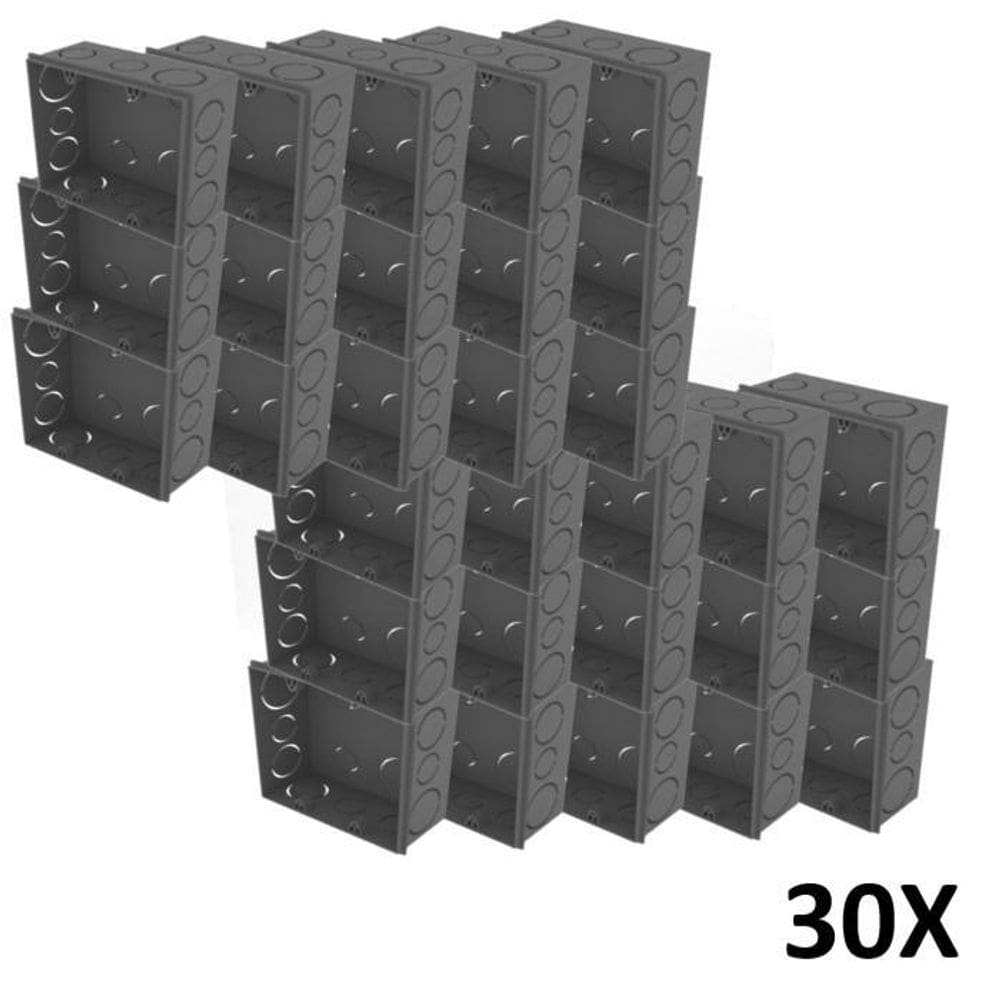 Kit 30 Caixa De Luz 4X4 Embutir Cinza Tuboline