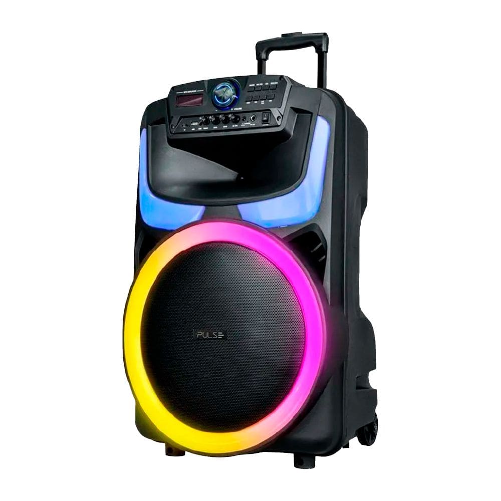 Caixa de Som Portatil Pulse BURST SP404 15” Pol Bluetooth LED - 850W