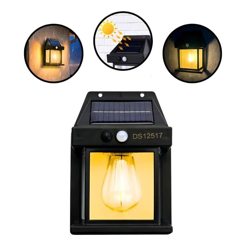 2X Arandela Solar Led Recarregável Para Ambientes Externos E