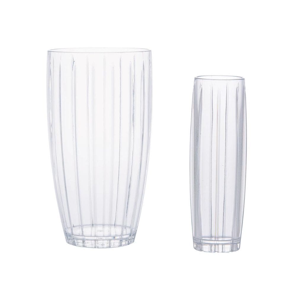 Kit Vaso Solitário 6Cmx18Cm + Vaso Decorativo 12,5 X 22C Liv