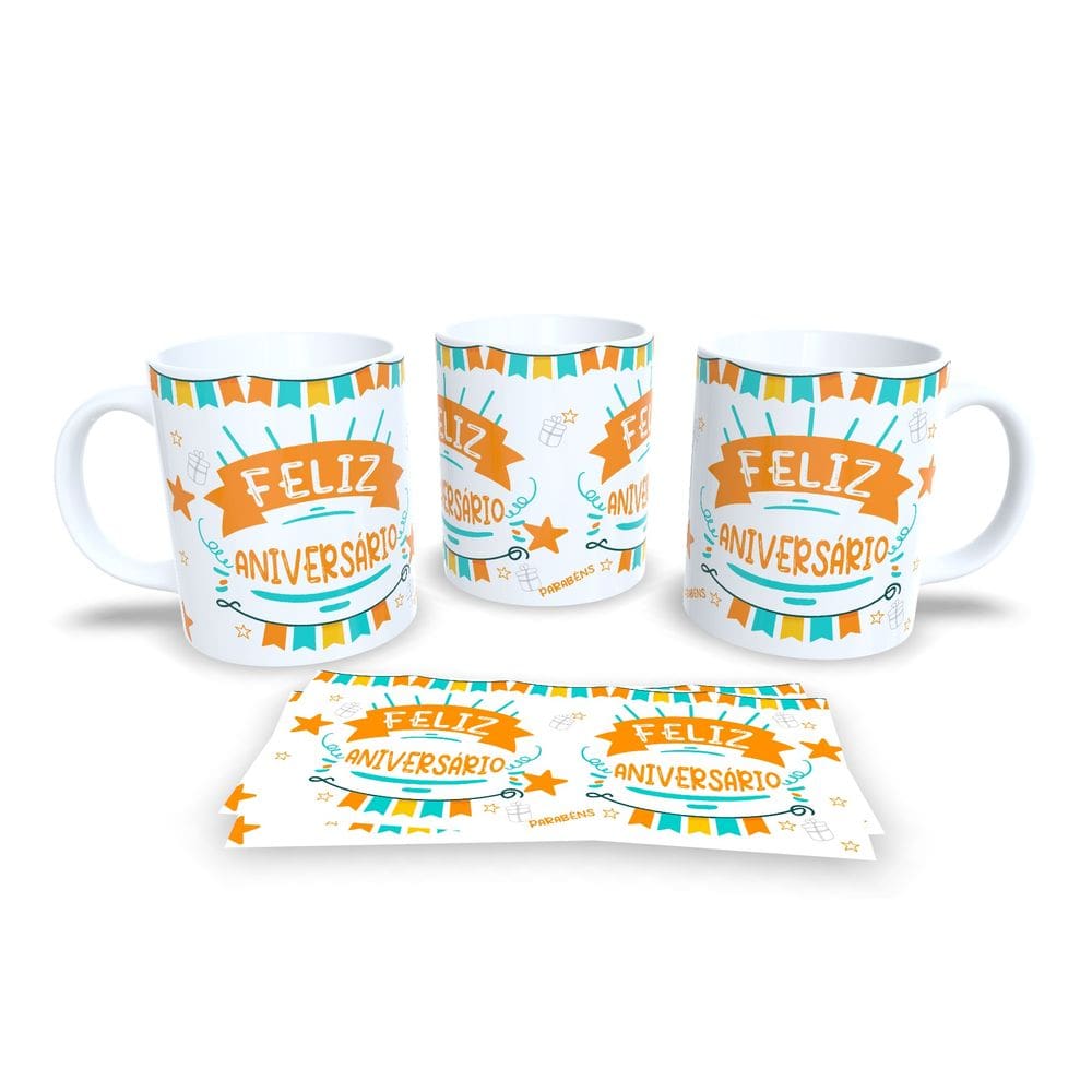 Caneca de Porcelana Flork Aniversário – Presente Divertido e Criativo