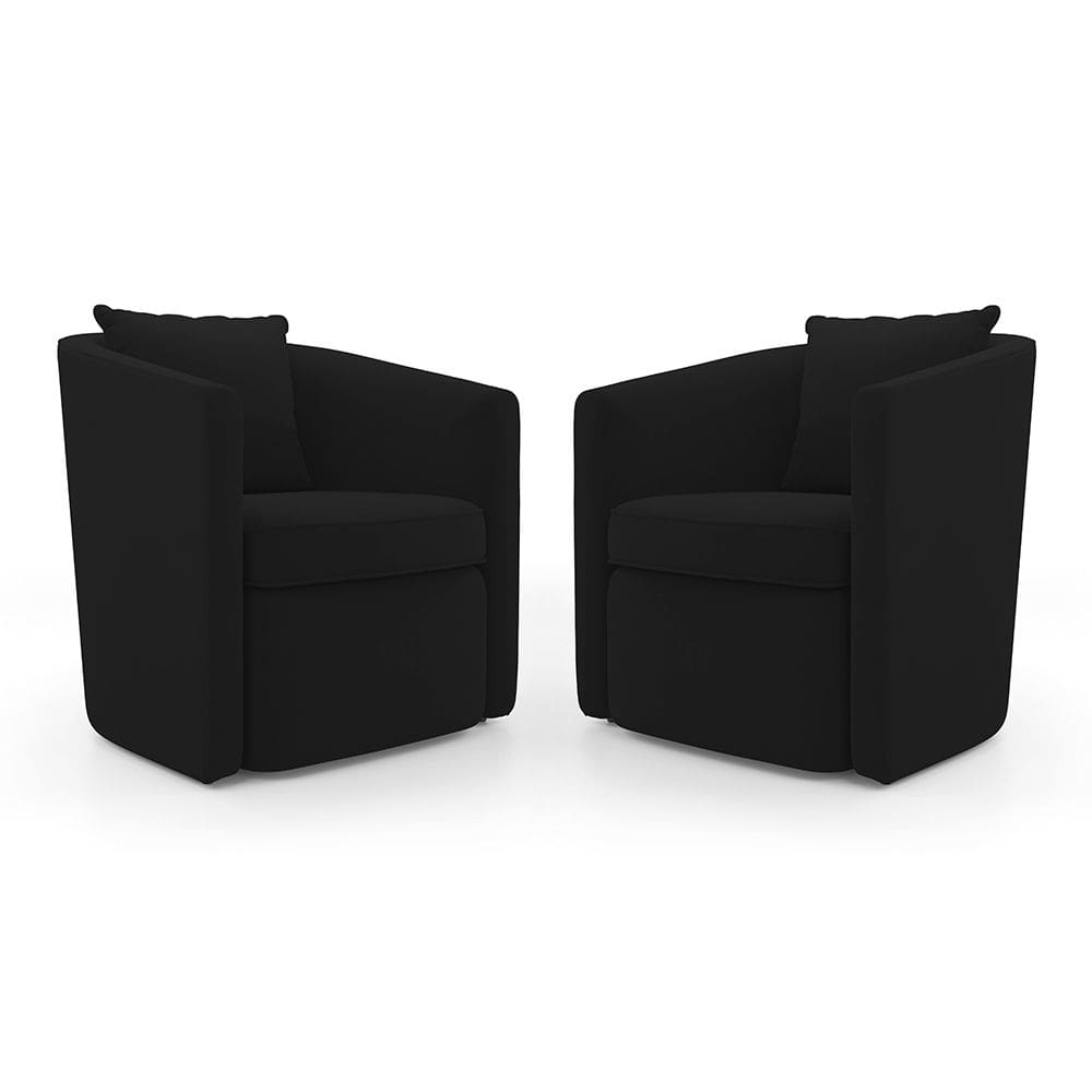 Kit 02 Poltronas Decorativas Sala de Estar Aimê Veludo Preto - Desk Design