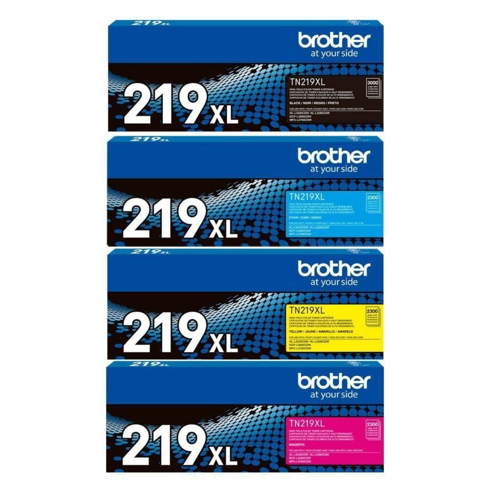 Kit 4 Toner Brother Tn-219xl Tn219xl Mfc-l3760cdw Hl-l3240cdw Dcp-l3560cdw autêntico