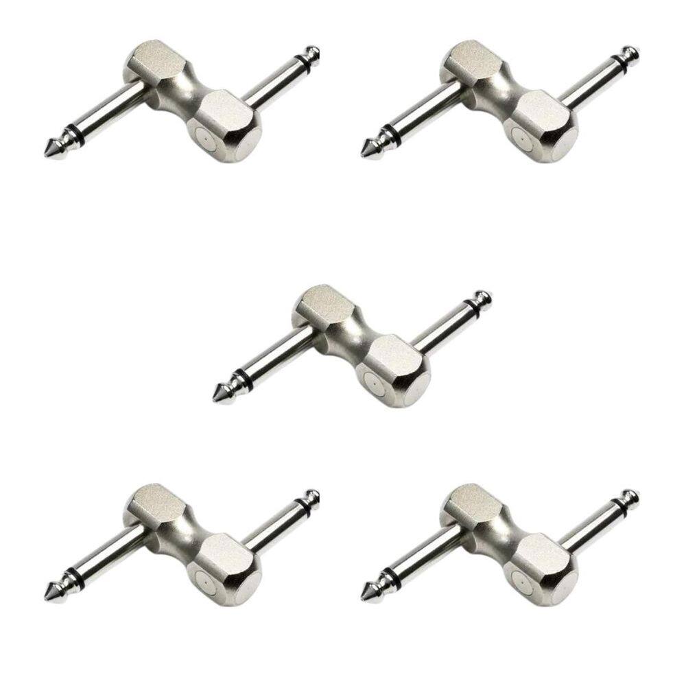 Kit 5 Conector P10 P10 Mono Em Z Pedais De Guitarra Baixo