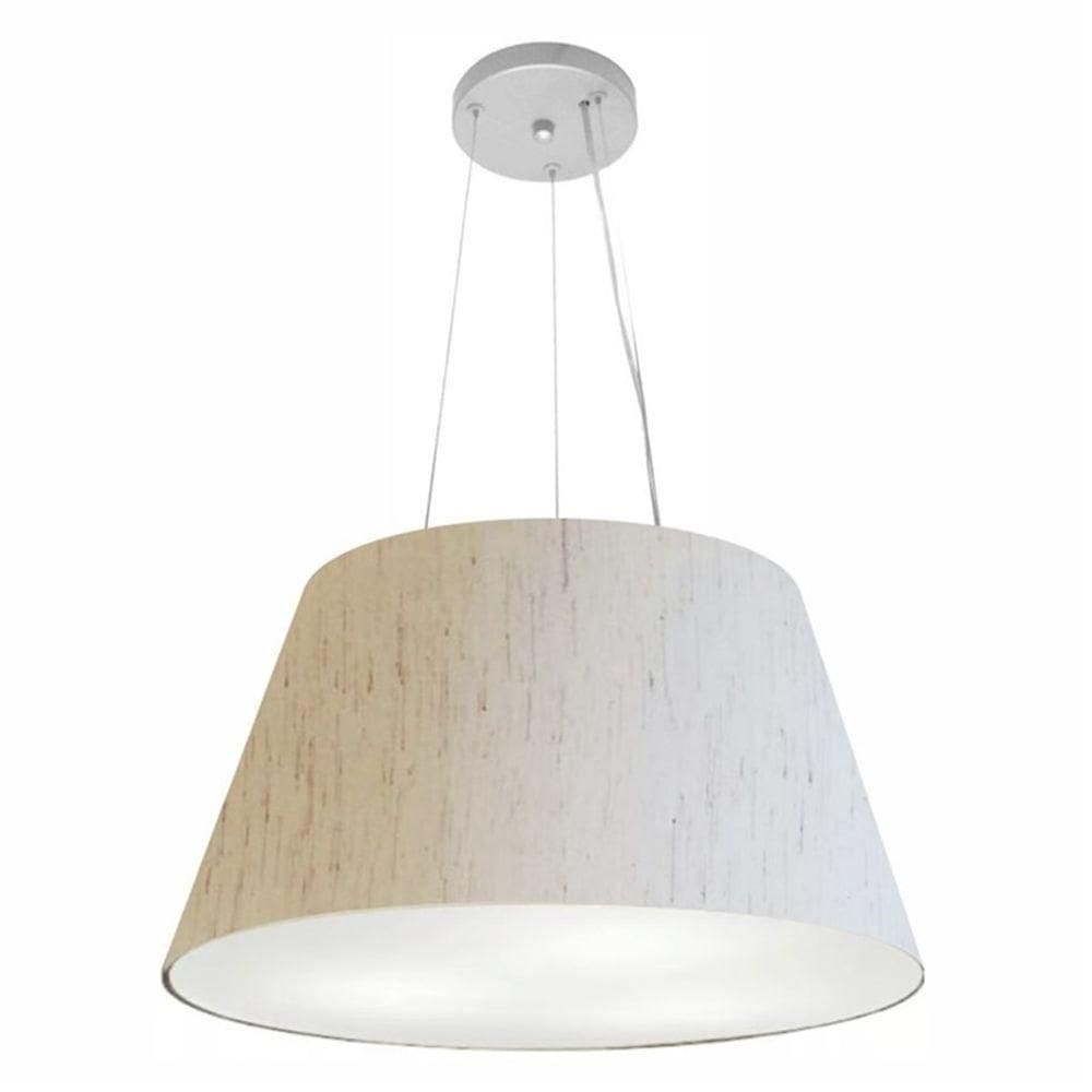 Lustre Pendente Cone Md-4141 Cúpula Em Tecido 30/50x35cm Linho Bege - Bivolt