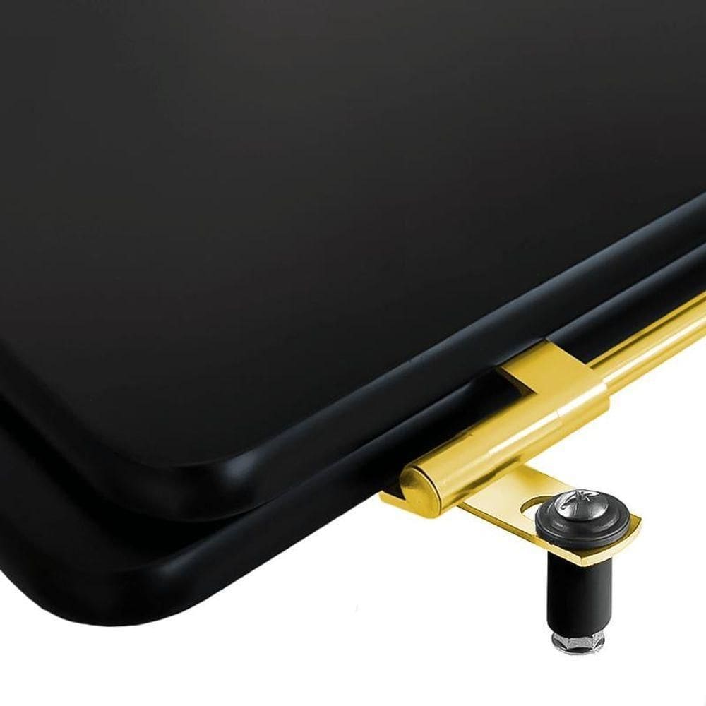 Assento Sanitário Boss Noir Para Vaso Com Ferragem Dourada