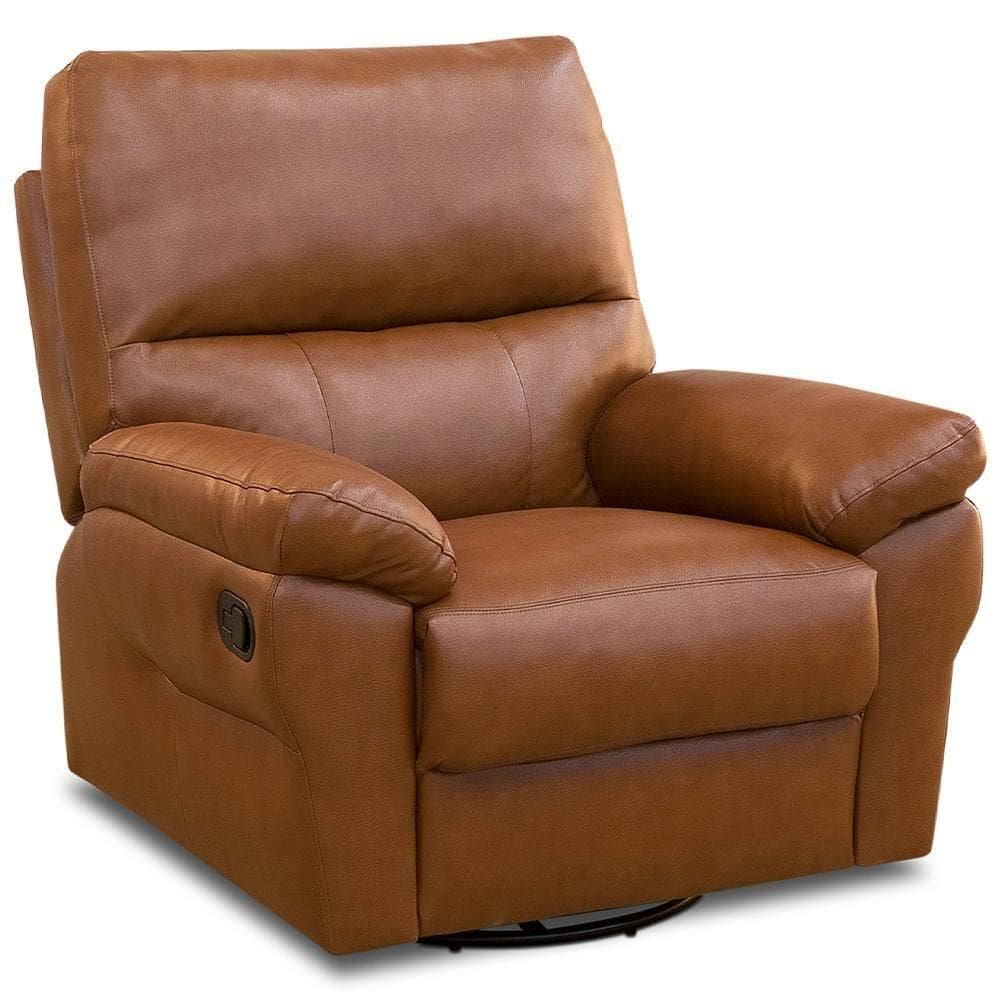 Poltrona Do Papai Reclinável Elétrica E Giratória Oliver D06 Couríssimo Camel - Lyam Decor