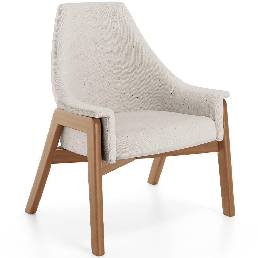 Poltrona Decorativa Sakura L02 Linho Cru - Lyam Decor