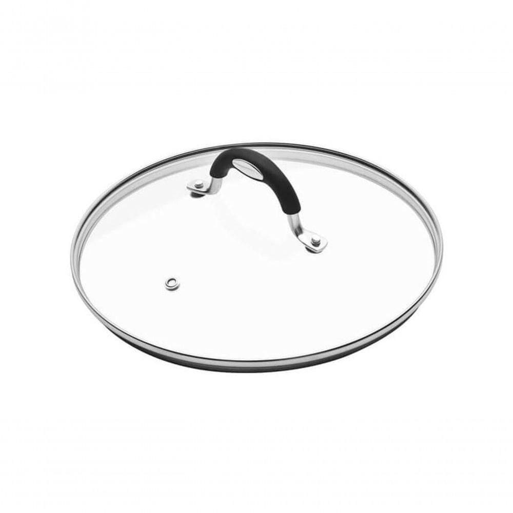 Tampa Tramontina Mônaco Em Vidro Alça Aço Inox 28cm