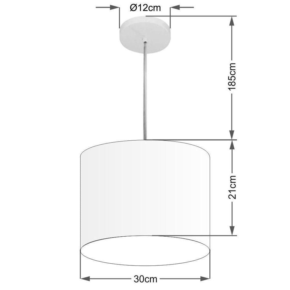 Lustre Pendente Cilíndrico Free Lux Para Mesa De Jantar, Sala, Quarto, Churrasqueira E Balcão. Verde-limão Tam: 30x21cm