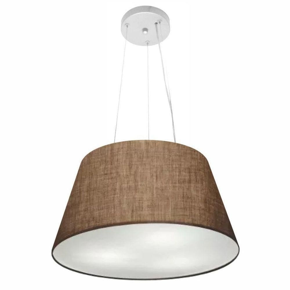 Lustre Pendente Cone Vivare Md-4001 Cúpula Em Tecido 21/40x30cm - Bivolt Café 127/220v